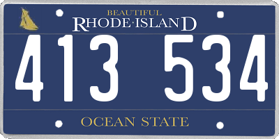 RI license plate 413534