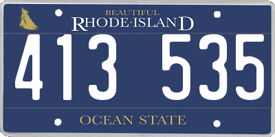 RI license plate 413535