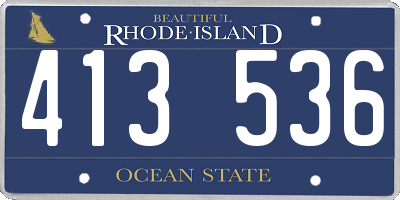 RI license plate 413536