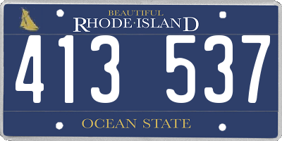RI license plate 413537
