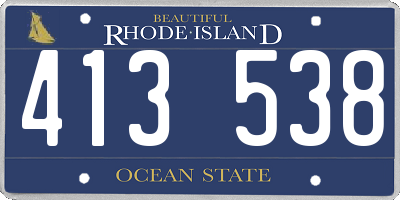 RI license plate 413538