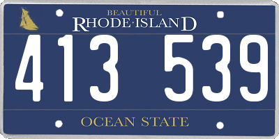 RI license plate 413539