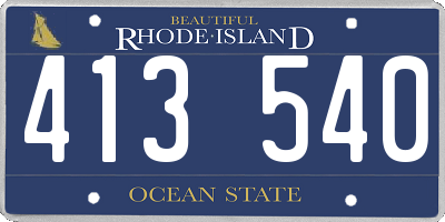 RI license plate 413540