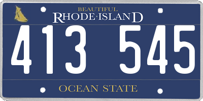 RI license plate 413545