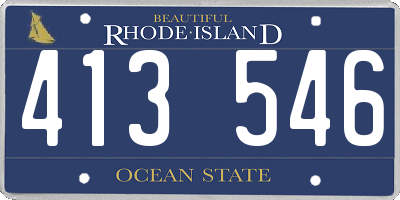 RI license plate 413546