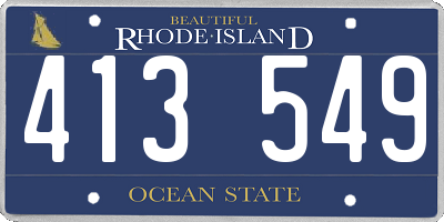 RI license plate 413549
