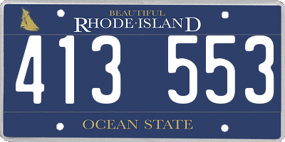 RI license plate 413553