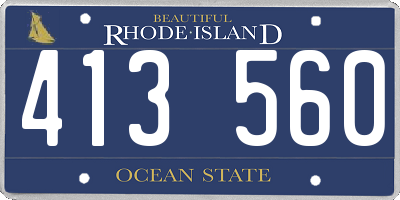 RI license plate 413560