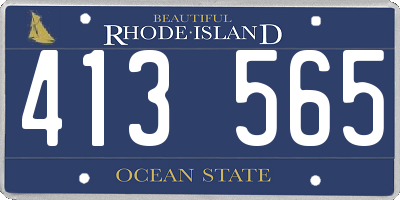 RI license plate 413565