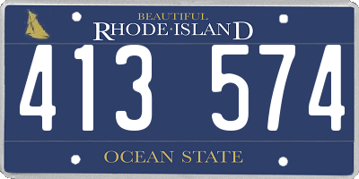 RI license plate 413574