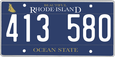 RI license plate 413580