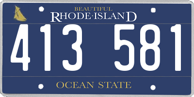 RI license plate 413581