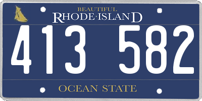 RI license plate 413582