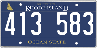 RI license plate 413583