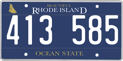 RI license plate 413585