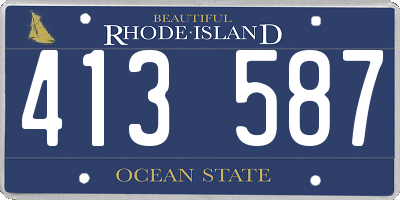 RI license plate 413587