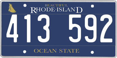 RI license plate 413592