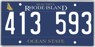 RI license plate 413593