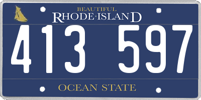 RI license plate 413597