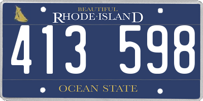 RI license plate 413598