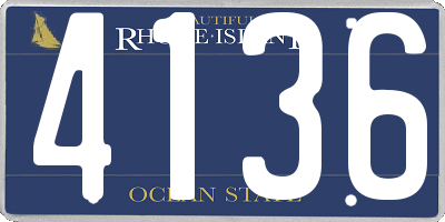 RI license plate 4136