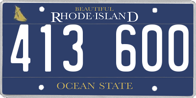 RI license plate 413600