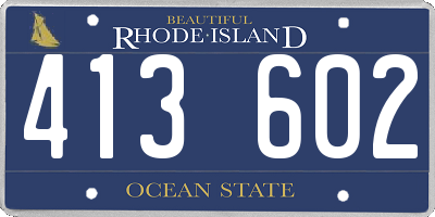 RI license plate 413602