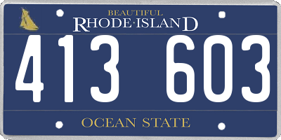 RI license plate 413603