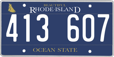 RI license plate 413607