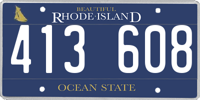RI license plate 413608