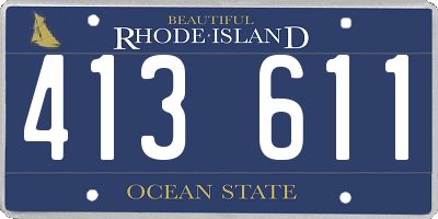 RI license plate 413611
