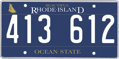 RI license plate 413612