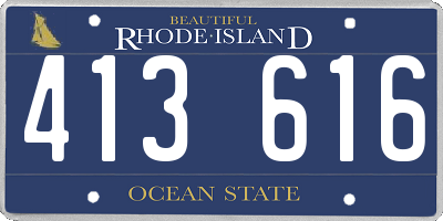 RI license plate 413616