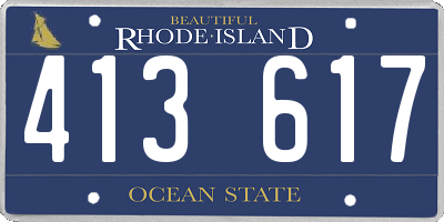 RI license plate 413617