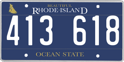 RI license plate 413618