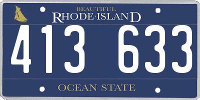RI license plate 413633