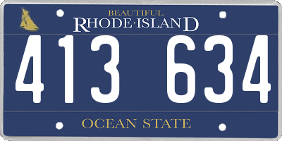 RI license plate 413634