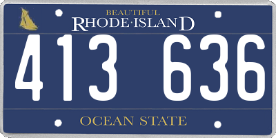 RI license plate 413636