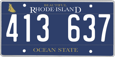 RI license plate 413637