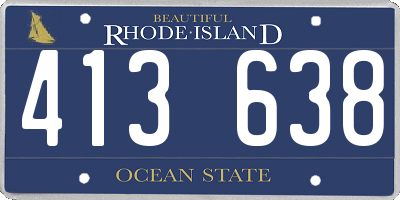RI license plate 413638