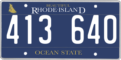 RI license plate 413640