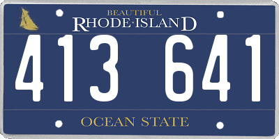 RI license plate 413641