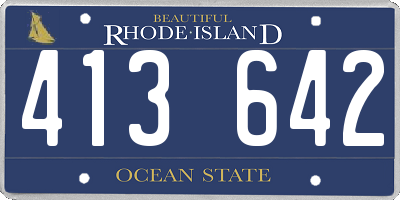 RI license plate 413642