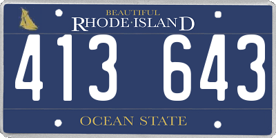 RI license plate 413643