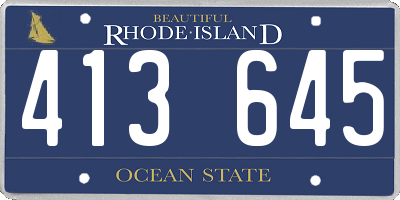RI license plate 413645