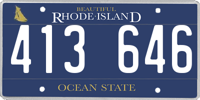 RI license plate 413646
