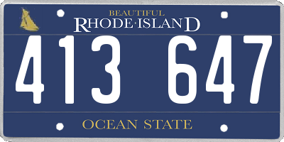 RI license plate 413647