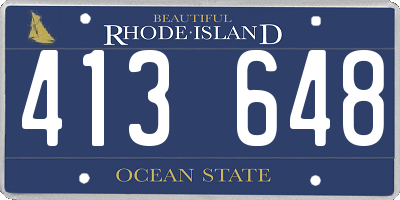RI license plate 413648