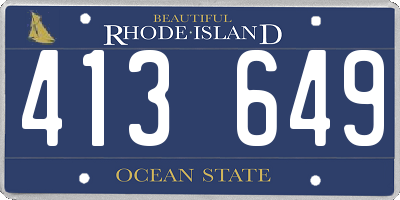 RI license plate 413649