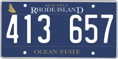 RI license plate 413657